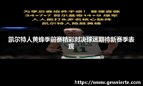 凯尔特人黄蜂季前赛精彩对决球迷期待新赛季表现