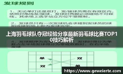 上海羽毛球队夺冠经验分享最新羽毛球比赛TOP10技巧解析