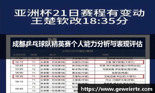 成都乒乓球队精英赛个人能力分析与表现评估
